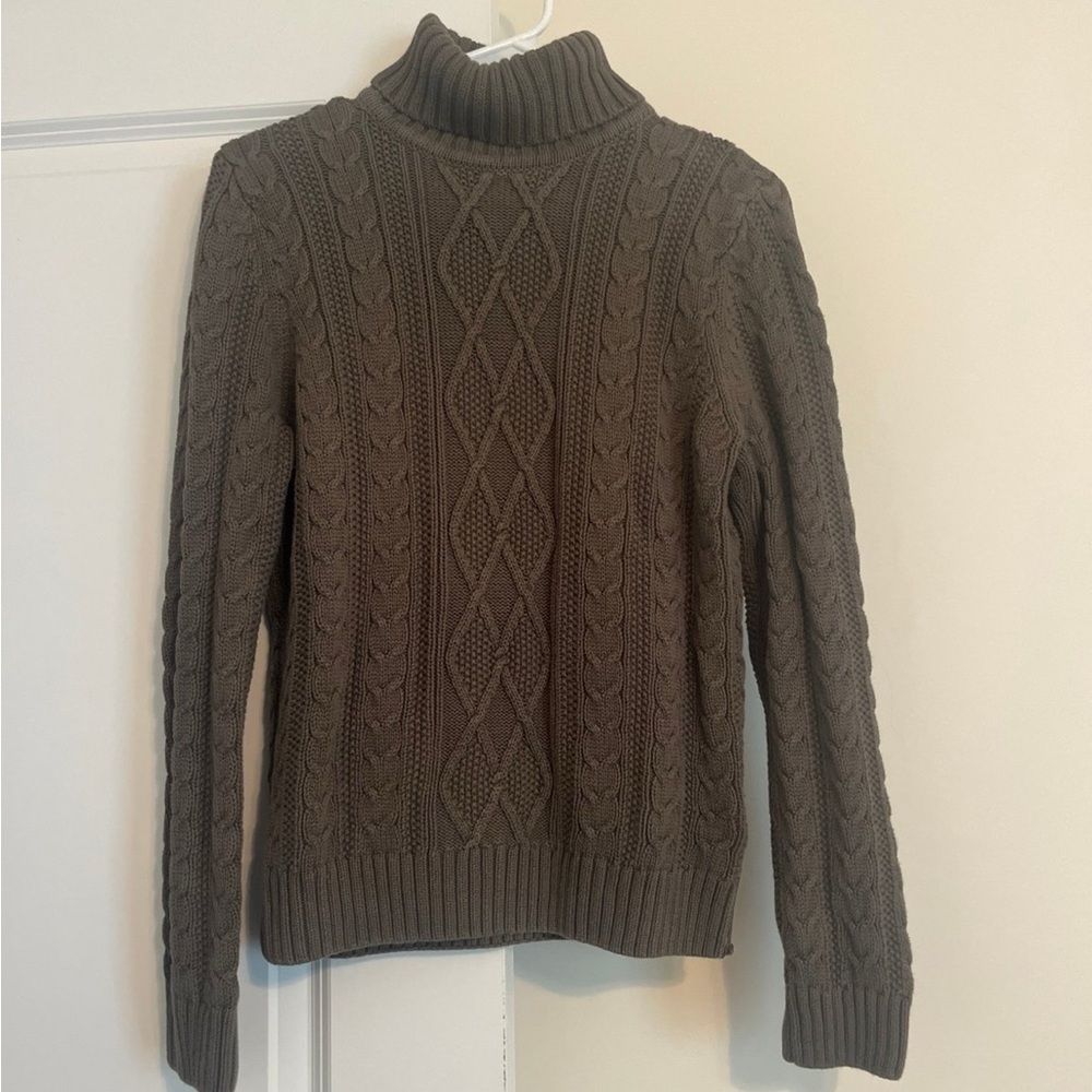 Croft & Barrow Brown Turtleneck Cable Knit Sweater